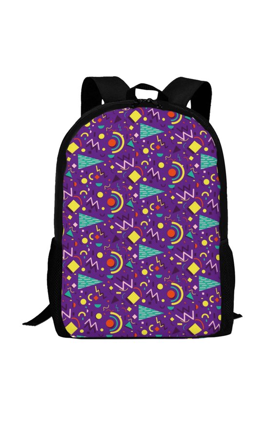 Retro 80s Style Pattern Carry on Backpack,16.5x12.5x5.5 Personal Item Bag Carry On Backpack Water Resistant Lightweight Daypack