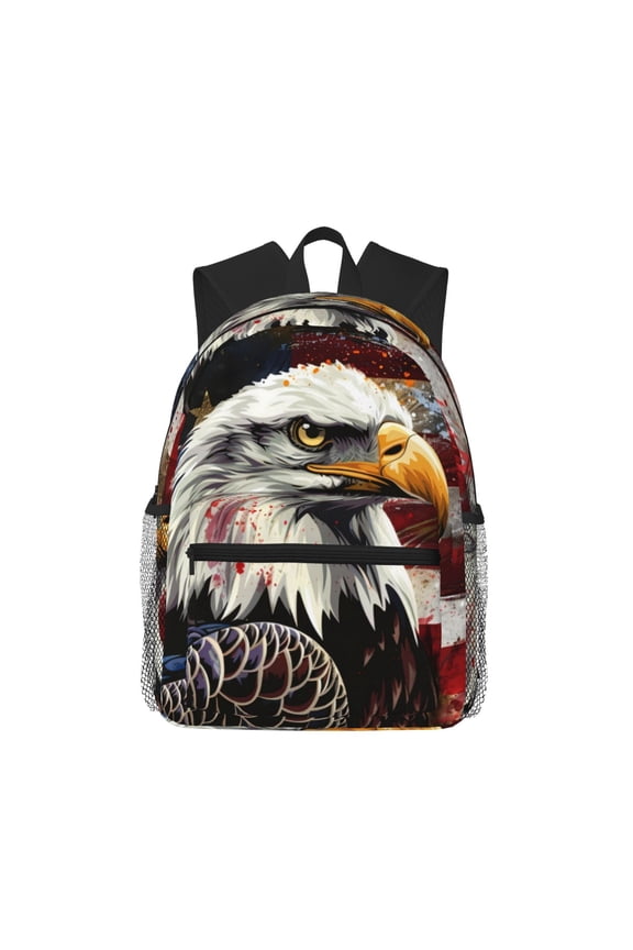 Retro American Eagle A Pattern Laptop Backpack for Men and Women,Casual Backpack Dayback Sports Bookbag for Travel Running Hiking