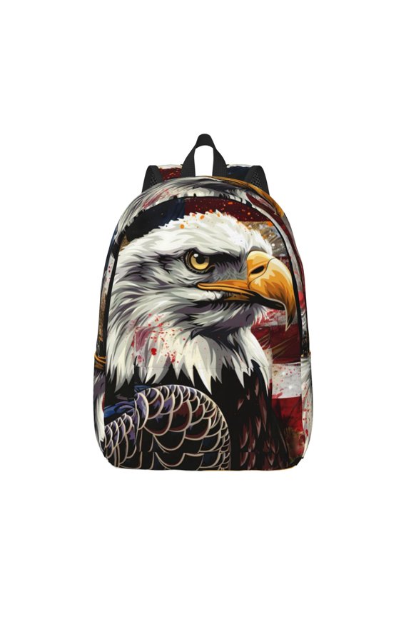 Retro American Eagle A for Canvas Backpack,Travel Rucksack Unisex Knapsack Laptop Backpack for Work & College -Medium