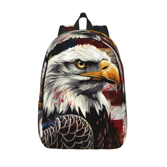 Defioc Retro American Eagle A for Canvas Backpack,Travel Rucksack Unisex Knapsack Laptop Backpack for Work & College -Medium