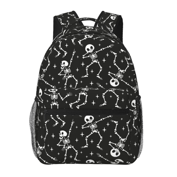 Defioc Retro Skeleton Dancing On Halloween Party Pattern Laptop Backpack,Travel Backpack Outdoor Activities Bag Daypack for Travel Hiking Shopping Daily