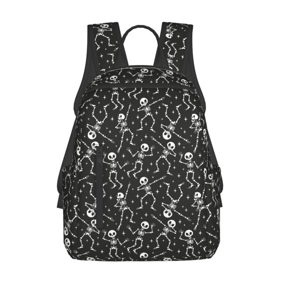 Defioc Retro Skeleton Dancing On Halloween Party Pattern Travel Laptop Backpack,Lightweight Backpack Travel Hiking Daypack Backpack Work Bag for Men Women