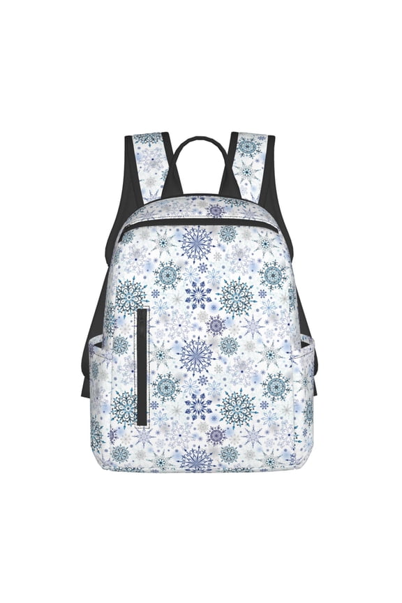Retro ice blue snowflakes Pattern Travel Laptop Backpack,Lightweight Backpack Travel Hiking Daypack Backpack Work Bag for Men Women