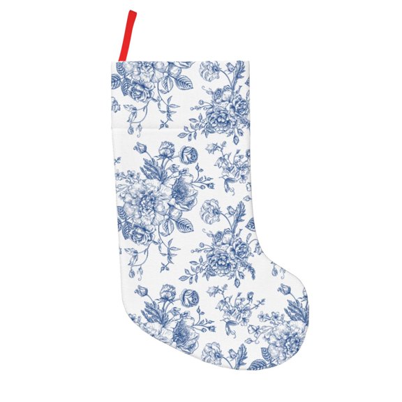 Defioc Rose Flowers for Christmas Stockings 18" Personalized Holiday Stocking for Family, Farmhouse Decor, Xmas Tree Decoration, 1 Pack