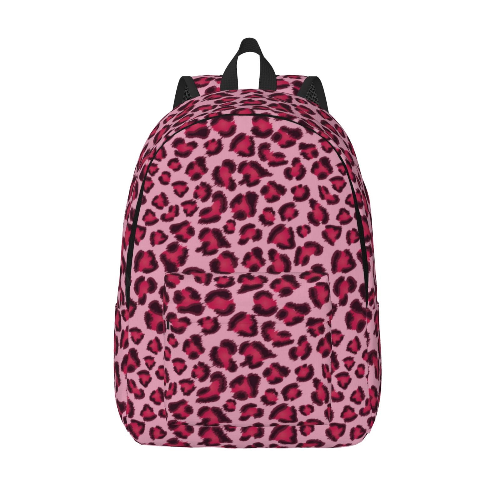 Defioc Rose Leopard Print for Canvas Backpack,Travel Rucksack Unisex ...