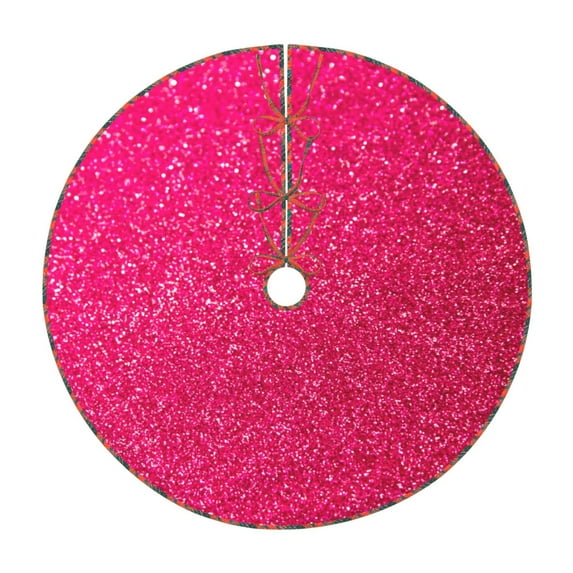 Defioc Rose Red Glitter for Christmas Tree Skirt Snowman Xmas Tree Skirt Farmhouse Christmas Decorations Tree Mat for Holiday Party Decor-36"