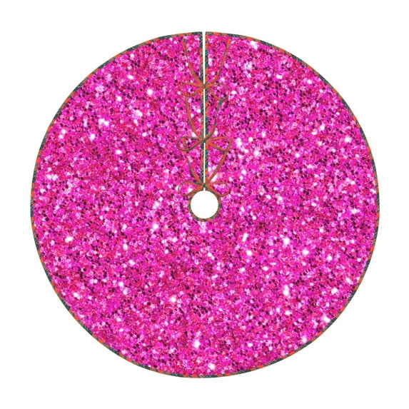 Defioc Rose Red Glitter for Christmas Tree Skirt Snowman Xmas Tree Skirt Farmhouse Christmas Decorations Tree Mat for Holiday Party Decor-36"
