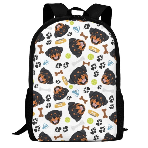 Defioc Rottweiler Pattern Carry on Backpack,16.5x12.5x5.5 Personal Item Bag Carry On Backpack Water Resistant Lightweight Daypack
