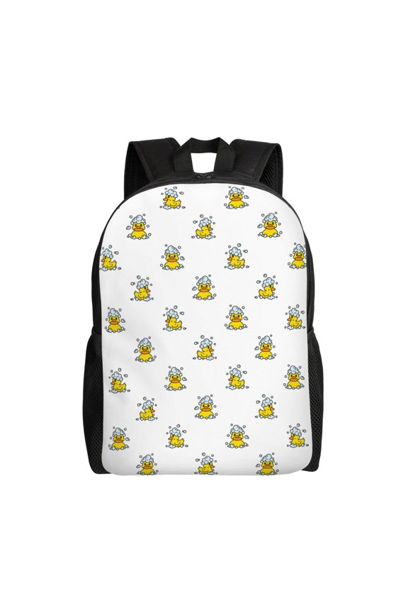Rubber Duck Showe Print Backpack -Travel,or Work Bookbag Daypacks with 15-Inch Laptop Sleeve and Dual Water Bottle Pockets
