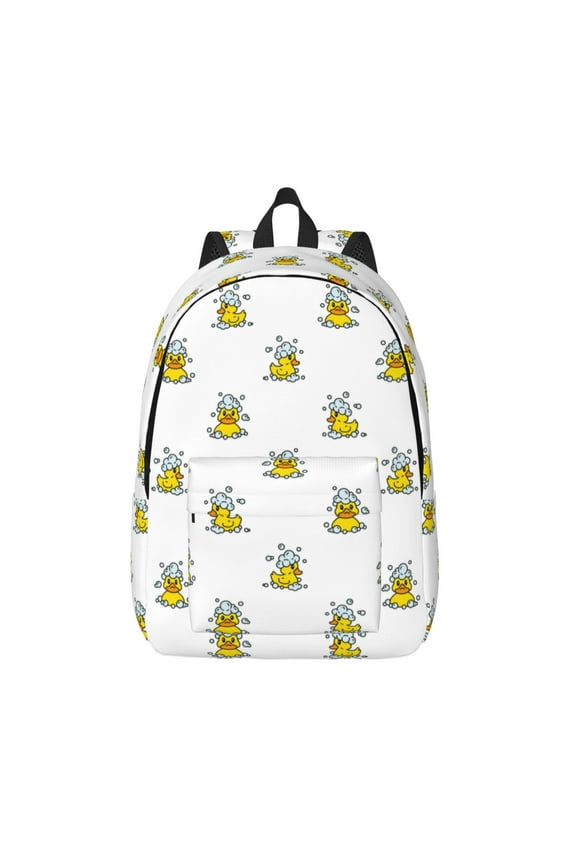 Rubber Duck Showe for Canvas Backpack,Travel Rucksack Unisex Knapsack Laptop Backpack for Work & College -Medium