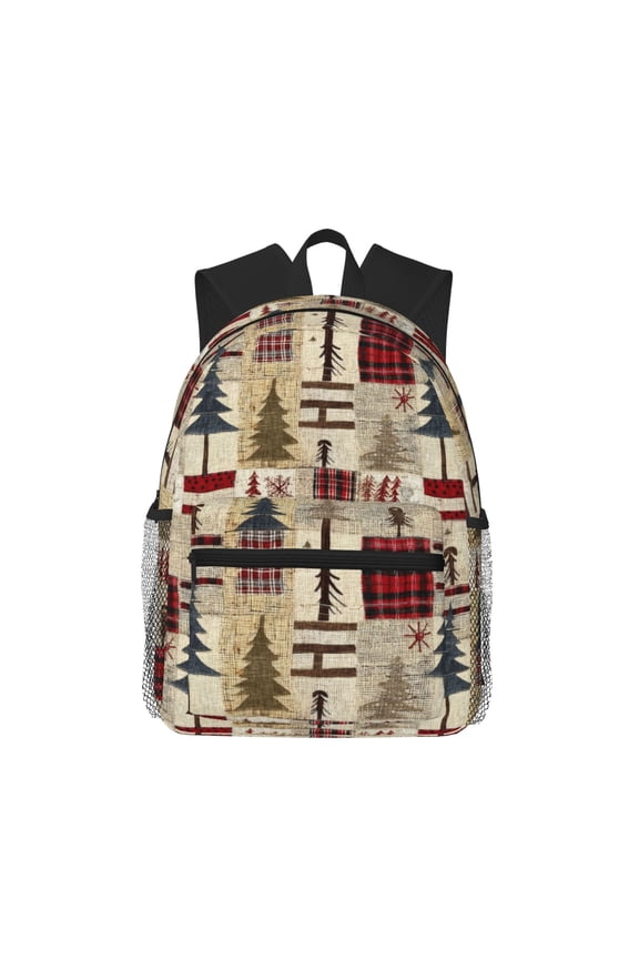 Rustic Plaid Forest Lodge Pattern Laptop Backpack for Men and Women,Casual Backpack Dayback Sports Bookbag for Travel Running Hiking