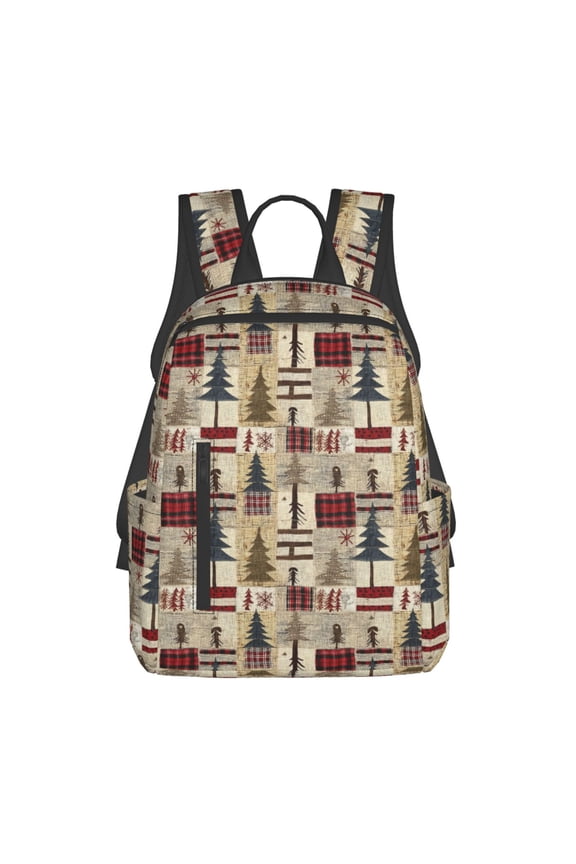 Rustic Plaid Forest Lodge Pattern Travel Laptop Backpack,Lightweight Backpack Travel Hiking Daypack Backpack Work Bag for Men Women
