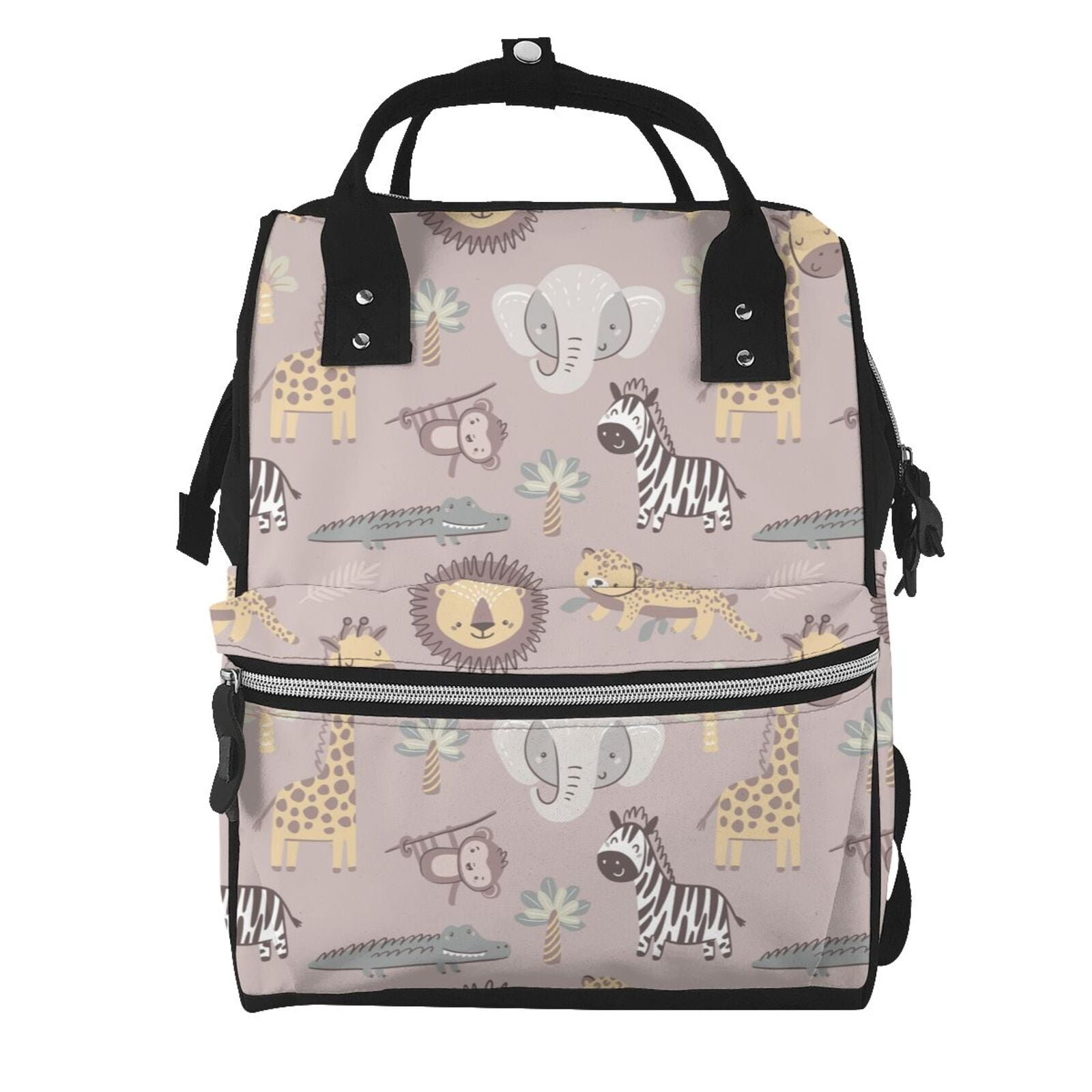 Defioc Safari Animals for Baby Diaper Bag Backpack - Baby Bag for Boys & Girls - Diaper Backpack - Large Travel Diaper Bags- Baby Registry Search & Shower Gifts