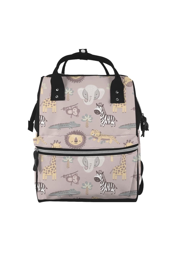 Safari Animals for Baby Diaper Bag Backpack - Baby Bag for Boys & Girls - Diaper Backpack - Large Travel Diaper Bags- Baby Registry Search & Shower Gifts