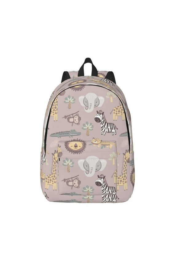 Safari Animals for Canvas Backpack,Travel Rucksack Unisex Knapsack Laptop Backpack for Work & College -Medium