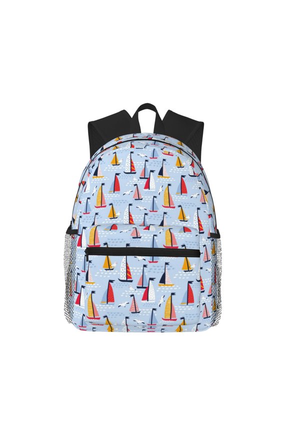 Sailboats And Seagulls Pattern Laptop Backpack for Men and Women,Casual Backpack Dayback Sports Bookbag for Travel Running Hiking