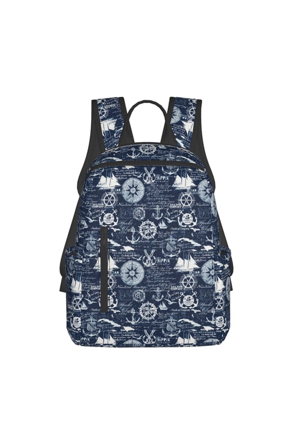 Sailing Cruises Nautical Pattern Travel Laptop Backpack,Lightweight Backpack Travel Hiking Daypack Backpack Work Bag for Men Women