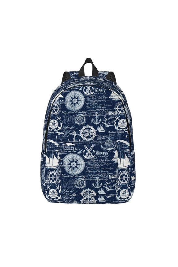 Sailing Cruises Nautical for Canvas Backpack,Travel Rucksack Unisex Knapsack Laptop Backpack for Work & College -Medium