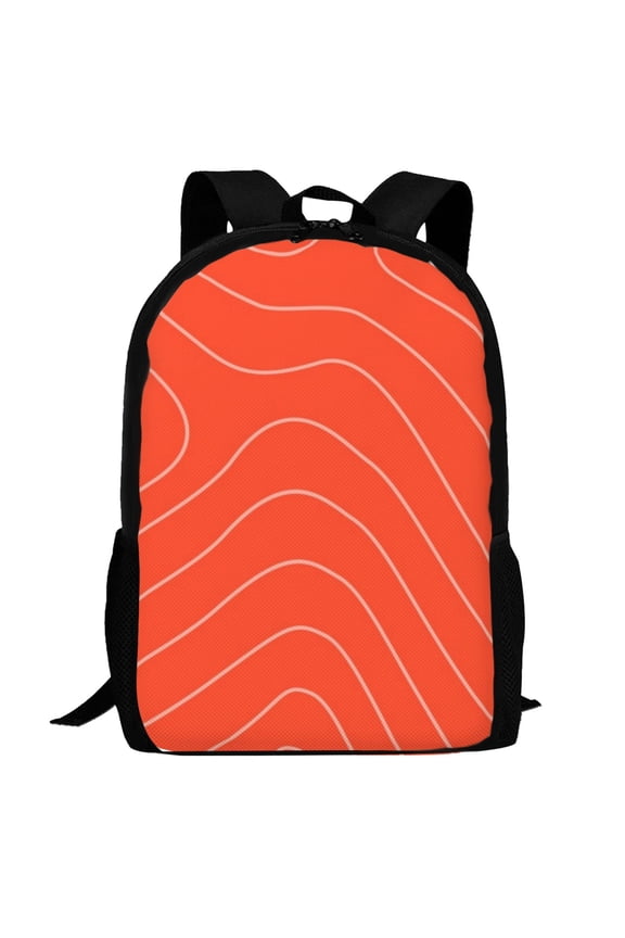Salmon Fish Meat Pattern Carry on Backpack,16.5x12.5x5.5 Personal Item Bag Carry On Backpack Water Resistant Lightweight Daypack
