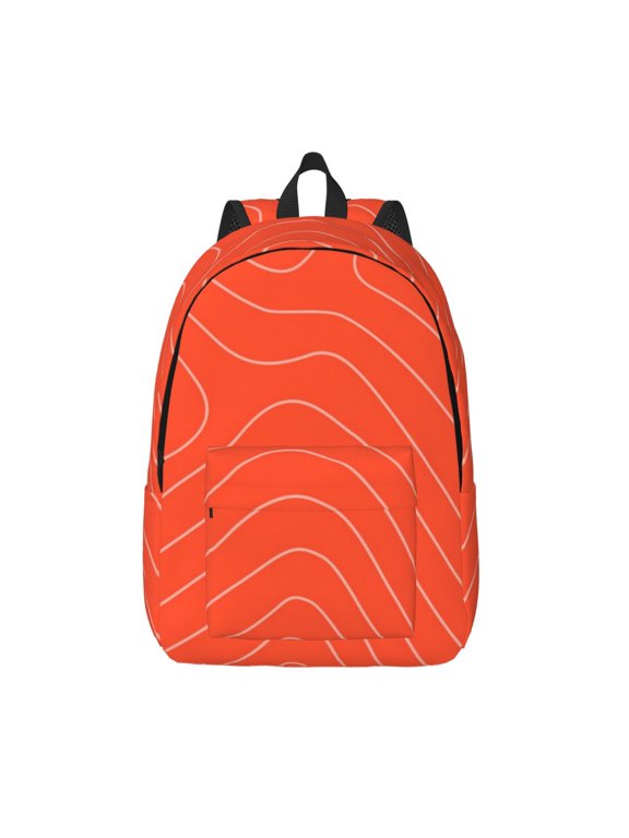 Salmon Fish Meat for Canvas Backpack,Travel Rucksack Unisex Knapsack Laptop Backpack for Work & College -Medium