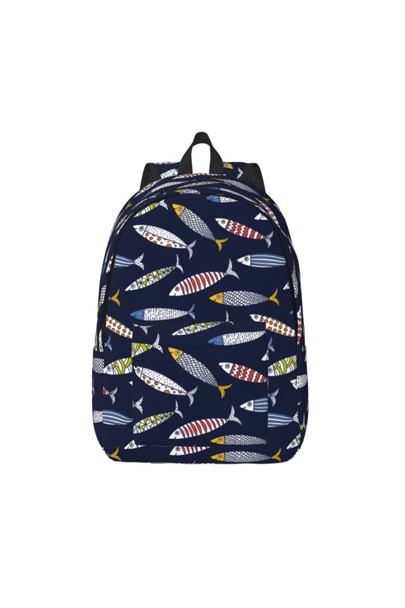 Sardine for Canvas Backpack,Travel Rucksack Unisex Knapsack Laptop Backpack for Work & College -Medium