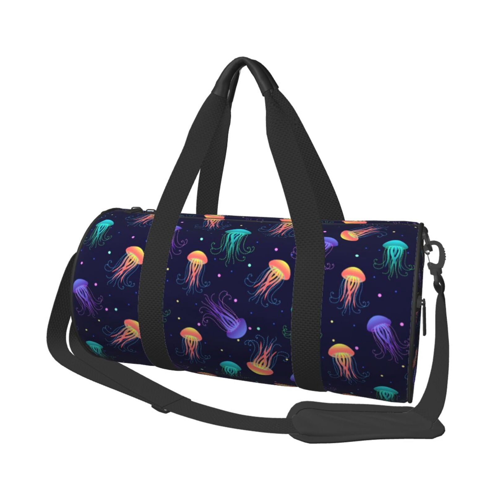 Defioc Sea Jellyfish for Travel Duffle Bag,Weekender Bag Carry On Tote Bags Hospital Bag Large Capacity Sport Gym Bag for Men Women Fit for Trave, Gym,Weekend