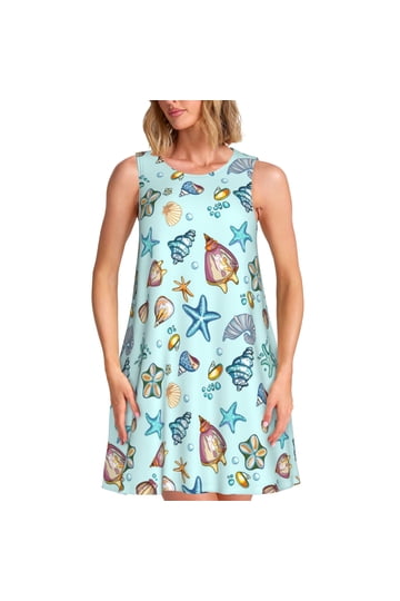 fit and flare blue midi dress Tnuck Beach Blanc Shell Embroidered Terrycloth Dress Coverup Blanc / XS