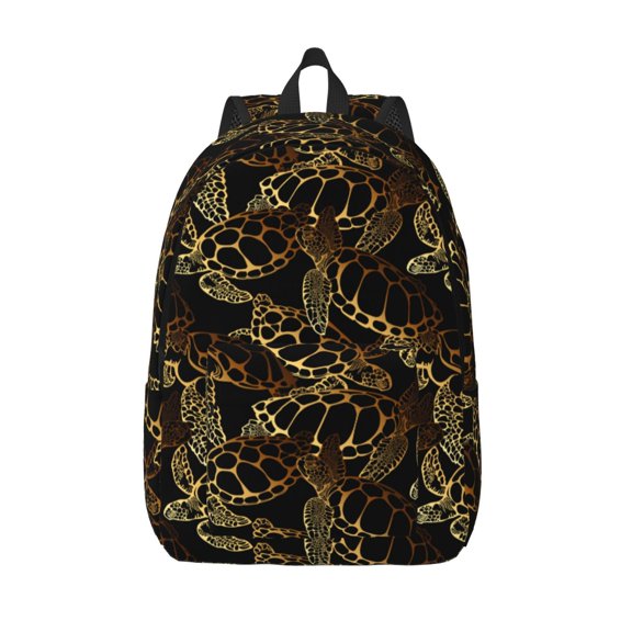 Defioc Sea Turtle With Ocean for Canvas Backpack,Travel Rucksack Unisex Knapsack Laptop Backpack for Work & College -Medium