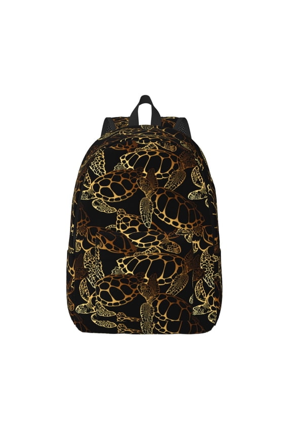 Sea Turtle With Ocean for Canvas Backpack,Travel Rucksack Unisex Knapsack Laptop Backpack for Work & College -Medium