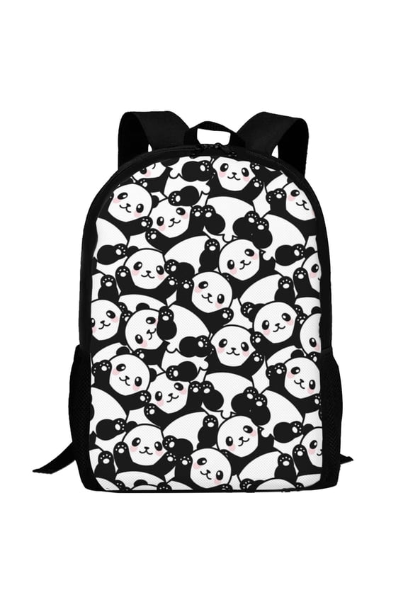 Seamless Pattern Cute Panda Pattern Carry on Backpack,16.5x12.5x5.5 Personal Item Bag Carry On Backpack Water Resistant Lightweight Daypack