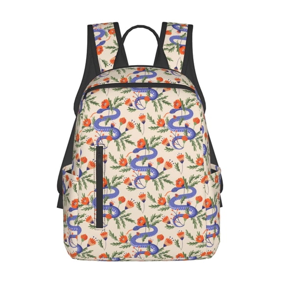 Defioc Snake Pattern Travel Laptop Backpack,Lightweight Backpack Travel Hiking Daypack Backpack Work Bag for Men Women
