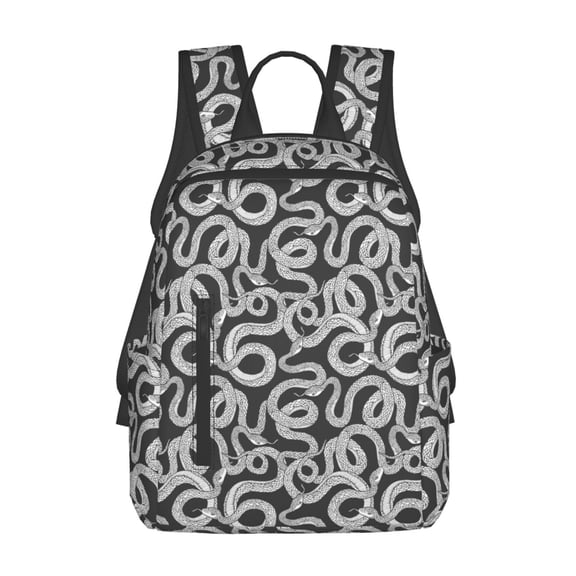 Defioc Snake Pattern Travel Laptop Backpack,Lightweight Backpack Travel Hiking Daypack Backpack Work Bag for Men Women
