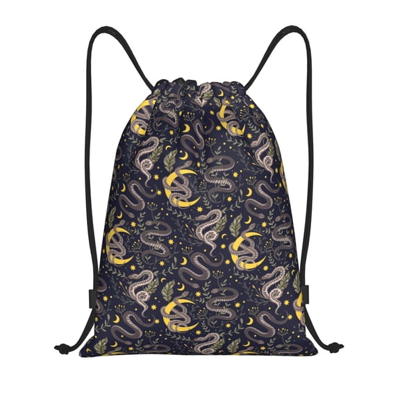 Defioc Snake Sleep for Drawstring Backpack Sports Gym Bag for Women Men Children Adult Sackpack Yoga Bag for Wet Swimming,Gym,and Workout Gear -Medium