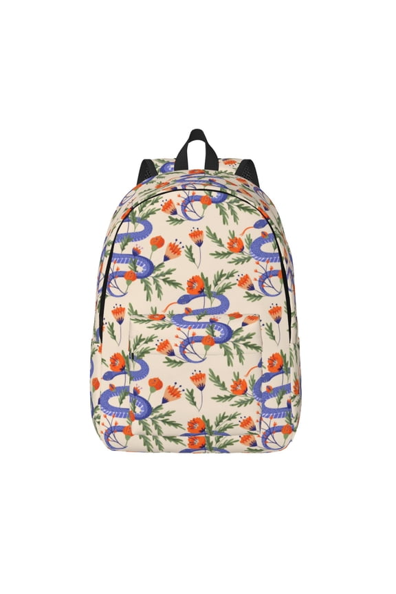 Snake for Canvas Backpack,Travel Rucksack Unisex Knapsack Laptop Backpack for Work & College -Medium