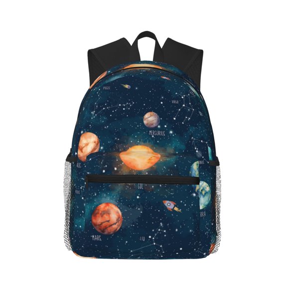 Defioc Solar System And Planets Pattern Laptop Backpack for Men and Women,Casual Backpack Dayback Sports Bookbag for Travel Running Hiking