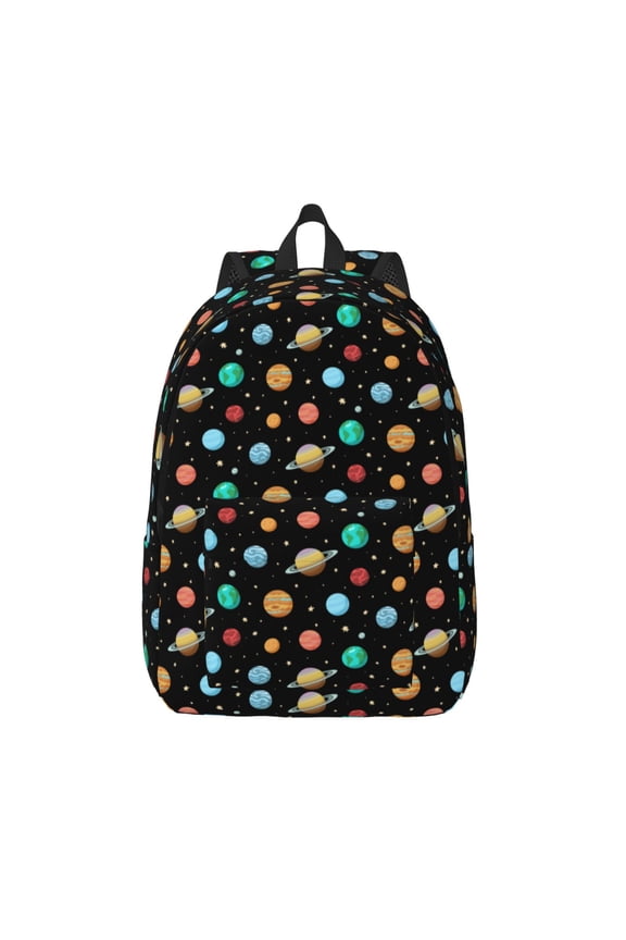 Solar System Planets Space for Canvas Backpack,Travel Rucksack Unisex Knapsack Laptop Backpack for Work & College -Small