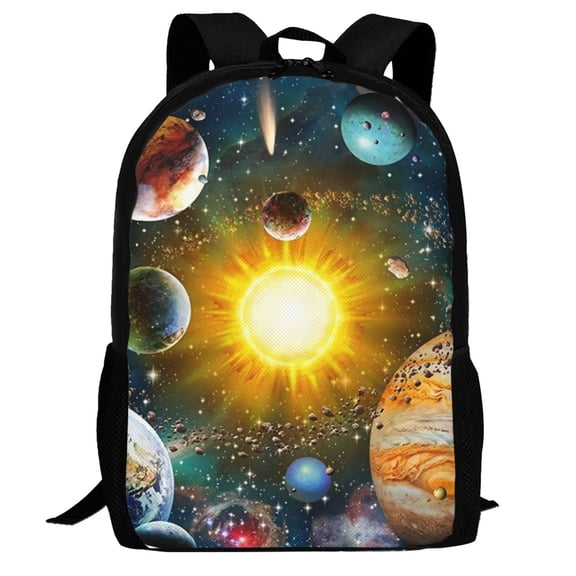 Defioc Space Planet Pattern Carry on Backpack,16.5x12.5x5.5 Personal Item Bag Carry On Backpack Water Resistant Lightweight Daypack