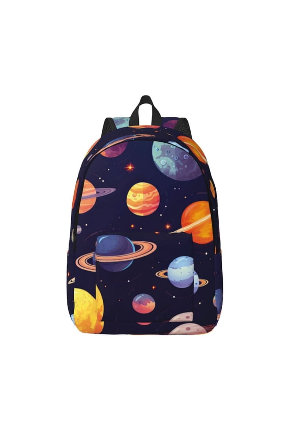 Space Planet for Canvas Backpack,Travel Rucksack Unisex Knapsack Laptop Backpack for Work & College -Medium