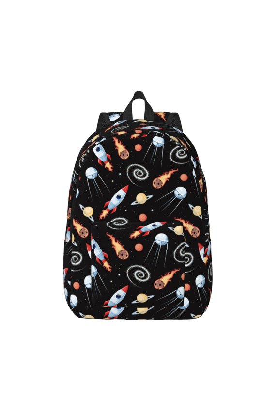 Space Rocket for Canvas Backpack,Travel Rucksack Unisex Knapsack Laptop Backpack for Work & College -Medium