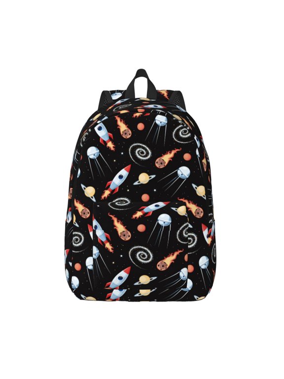 Space Rocket for Canvas Backpack,Travel Rucksack Unisex Knapsack Laptop Backpack for Work & College -Medium