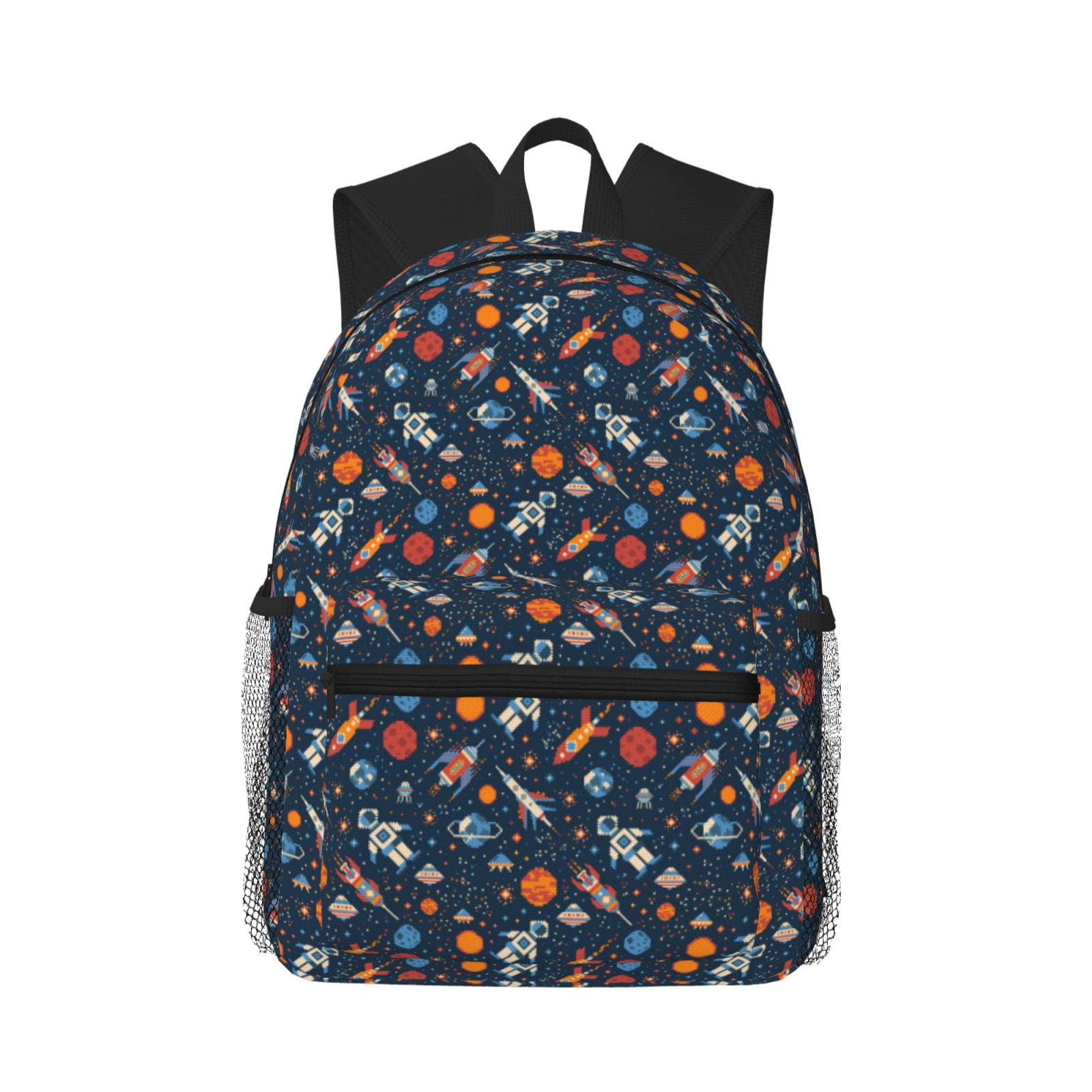 Defioc Spaceships And Stars In Outer Space Pattern Laptop Backpack for ...