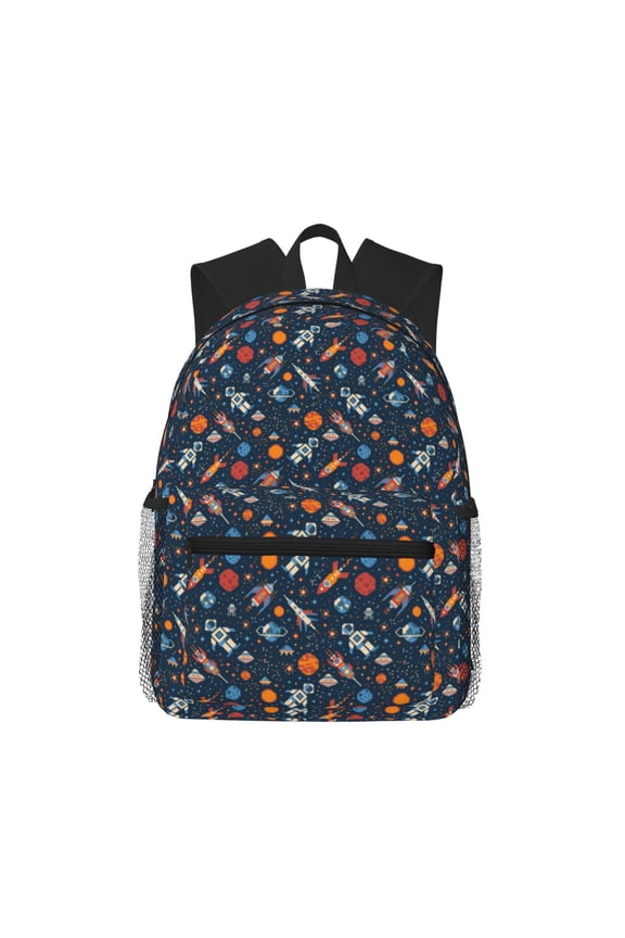 Spaceships And Stars In Outer Space Pattern Laptop Backpack for Men and Women,Casual Backpack Dayback Sports Bookbag for Travel Running Hiking