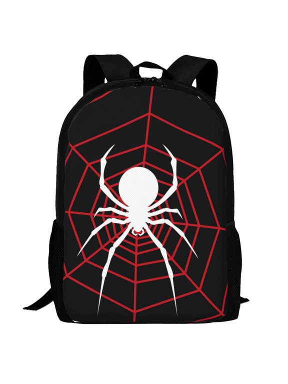 Spider On The Web Pattern Carry on Backpack,16.5x12.5x5.5 Personal Item Bag Carry On Backpack Water Resistant Lightweight Daypack