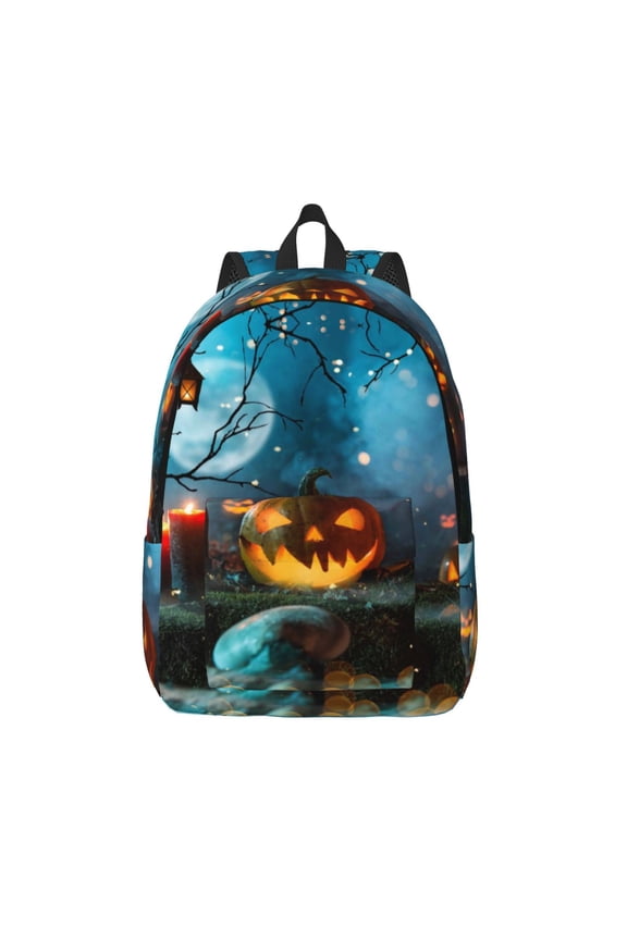 Spooky Halloween for Canvas Backpack,Travel Rucksack Unisex Knapsack Laptop Backpack for Work & College -Small