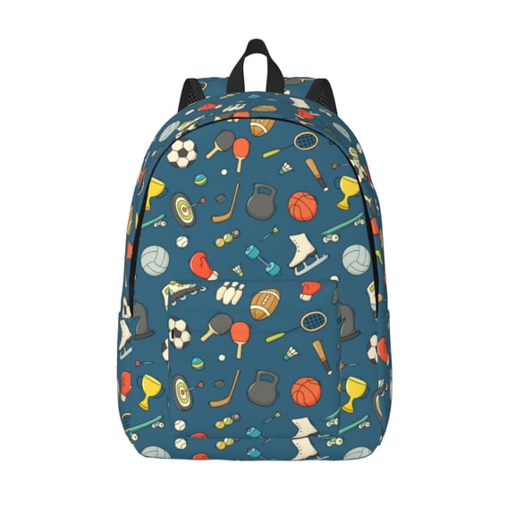 Defioc Sports Ball for Canvas Backpack,Travel Rucksack Unisex Knapsack Laptop Backpack for Work & College -Medium