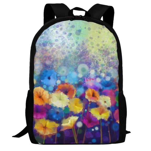Defioc Spring Flower Seasonal Pattern Carry on Backpack,16.5x12.5x5.5 Personal Item Bag Carry On Backpack Water Resistant Lightweight Daypack