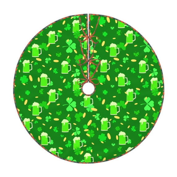 Defioc St Patrick's Day2 for Christmas Tree Skirt Snowman Xmas Tree Skirt Farmhouse Christmas Decorations Tree Mat for Holiday Party Decor-36"