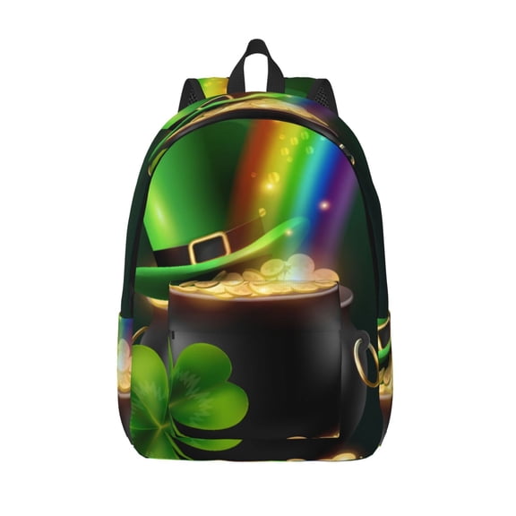 Defioc St. Patrick's Day4 for Canvas Backpack,Travel Rucksack Unisex Knapsack Laptop Backpack for Work & College -Medium