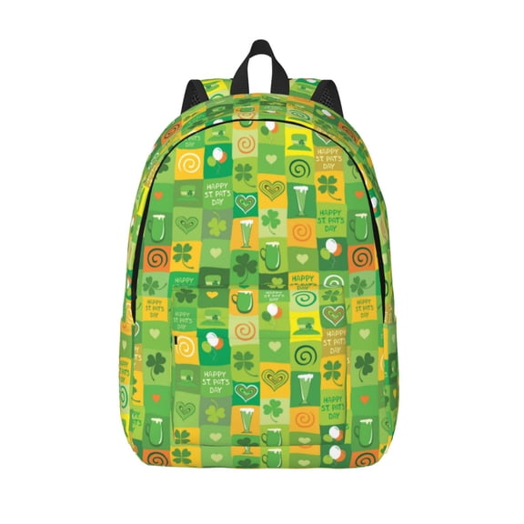 Defioc St. Patrick's day for Canvas Backpack,Travel Rucksack Unisex Knapsack Laptop Backpack for Work & College -Small