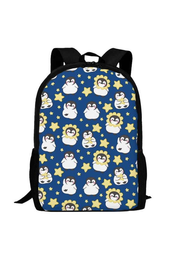 Star Penguin Pattern Carry on Backpack,16.5x12.5x5.5 Personal Item Bag Carry On Backpack Water Resistant Lightweight Daypack